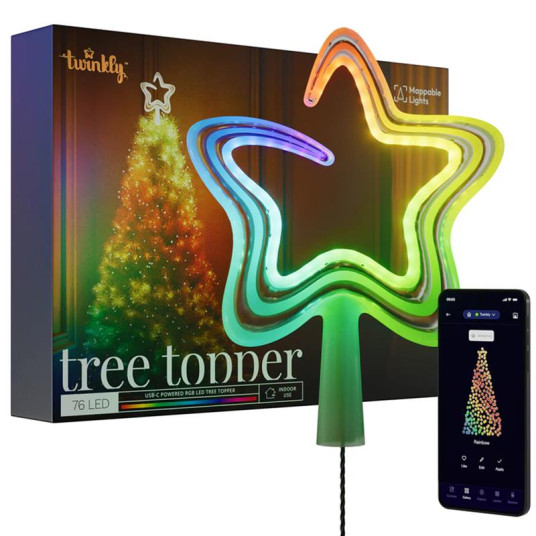 Twinkly Tree Topper - 76 LED RGB, USB-C