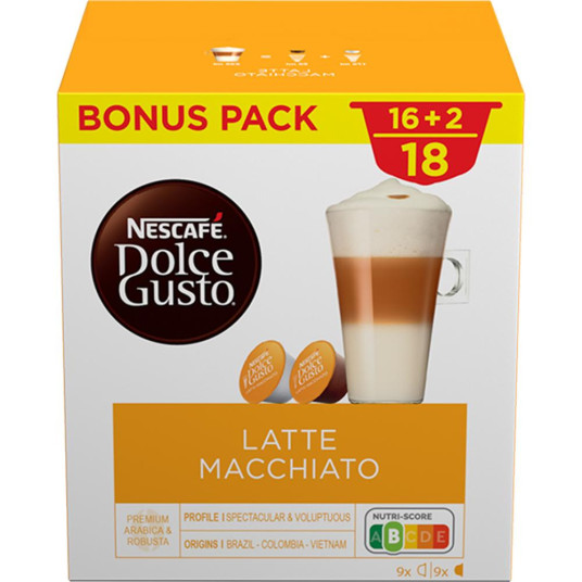 Kahvi NESCAFE Dolce Gusto Latte Macchiato 16+2