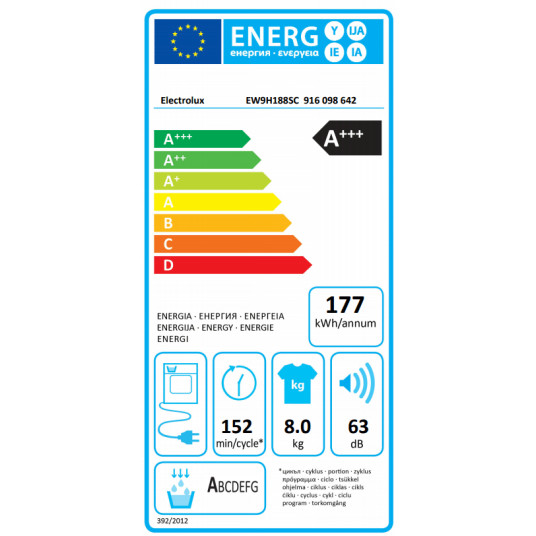 Kuivausrumpu Electrolux EW9H188SC