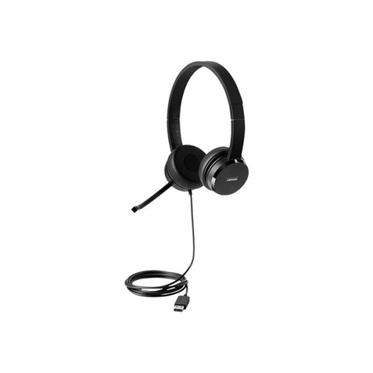 Lenovo 100 Stereo USB -kuulokemikrofoni, musta