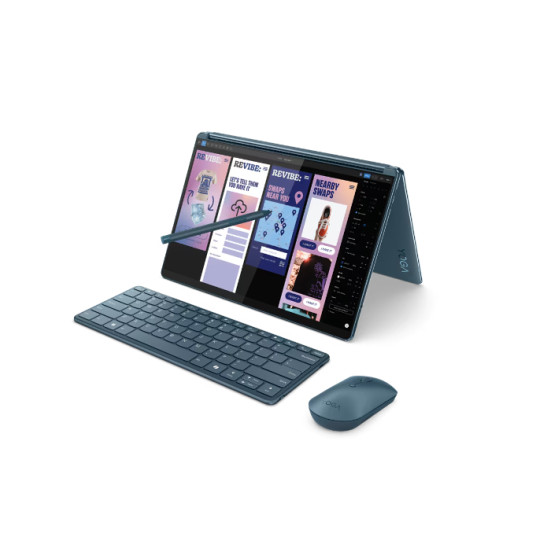 Lenovo | Yoga Book 9 13IMU9 | Tidal Teal | 13.3" | Kosketusnäyttö | 2880 x 1800 pikseliä | Kiiltävä | Intel Core i7 | 155U | 32 GB | LPDDR5x | SSD 1000 GB | Intel Graphics | Windows 11 Pro | 802.11ax | Bluetooth 5.3 | Näppäimistön kieli liettua | Takuu