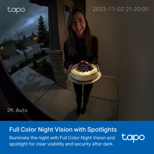 TP-LINK Video Doorbell Camera | Tapo D210 | 3 MP | 1,18 mm/F1,8 | IP65 | H.264 | Micro SD, max. 512