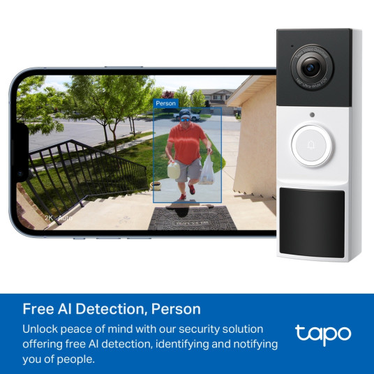 TP-LINK Video Doorbell Camera | Tapo D210 | 3 MP | 1,18 mm/F1,8 | IP65 | H.264 | Micro SD, max. 512