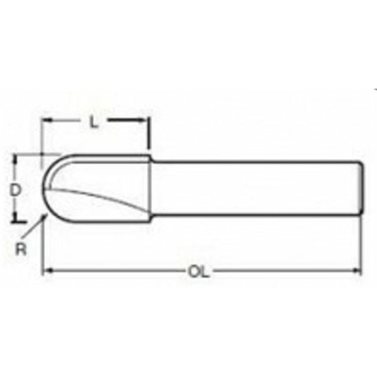 MAKITA FLUTE CUTTER U 8mm R=8 16x18mm MAKITA FLUTE CUTTER U 8mm R=8 16x18mm