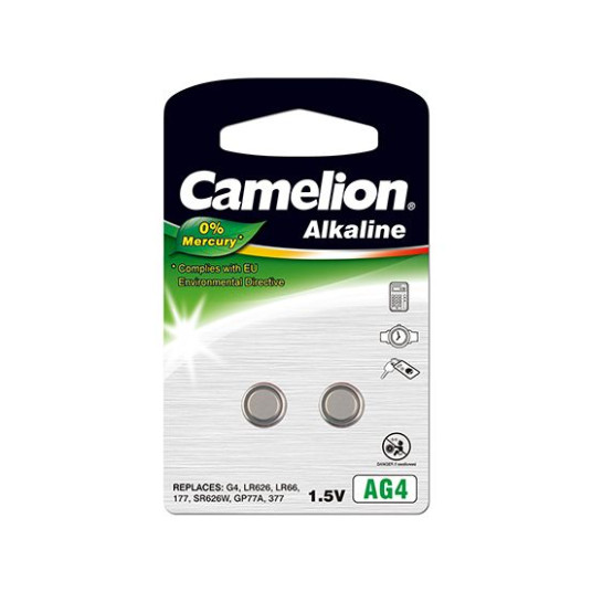 Camelion AG4/LR66/LR626/377, alkalinen nappiparisto, 2 kpl