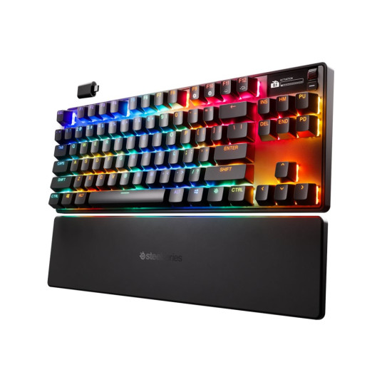 SteelSeries | Gaming Keyboard | Apex Pro TKL Gen 3 | US Layout | Bluetooth | Black | 2.4 GHz / Bluetooth/ Wired | OmniPoint 3.0 Adjustable HyperMagnetic Switches | Wireless connection