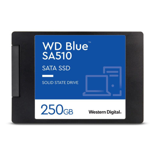 SSD|WESTERN DIGITAL|SA510|250GB|SATA 3.0|Kirjoitusnopeus 440 Mt/s|Lukunopeus 555 Mt/s|2,5"|TBW 100 Tt|MTBF 1750000 tuntia|WDS250G3B0A