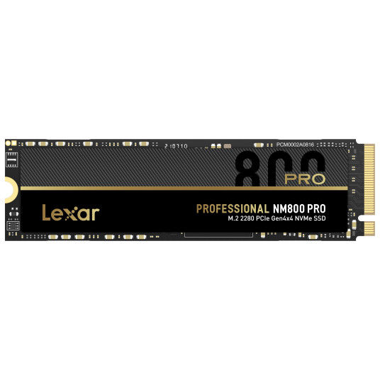 Lexar NM800 PRO jäähdytyselementillä 512 Gt, SSD-muotokerroin M.2 2280, SSD-liitäntä M.2 NVMe 1.4, kirjoitusnopeus 3500 MB/s, lukunopeus 7450 MB/s