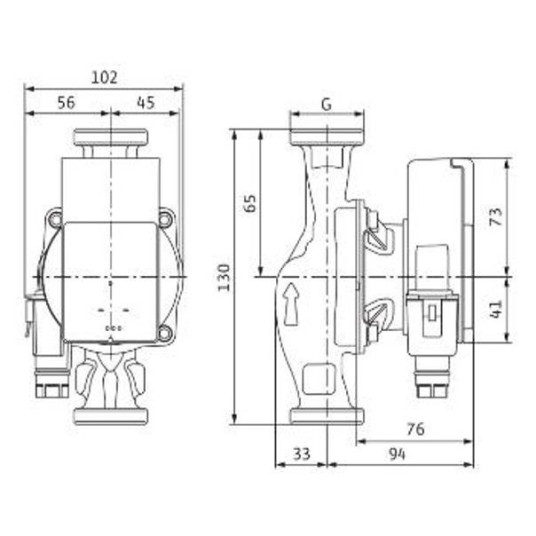 Kiertovesipumppu ATMOS PICO 25/1-6, 130 mm