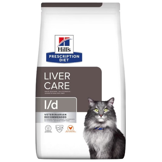 Hill's Prescription Diet l/d Liver Care kissan kuivamuonaa kananlihalla, 1,5 kg.