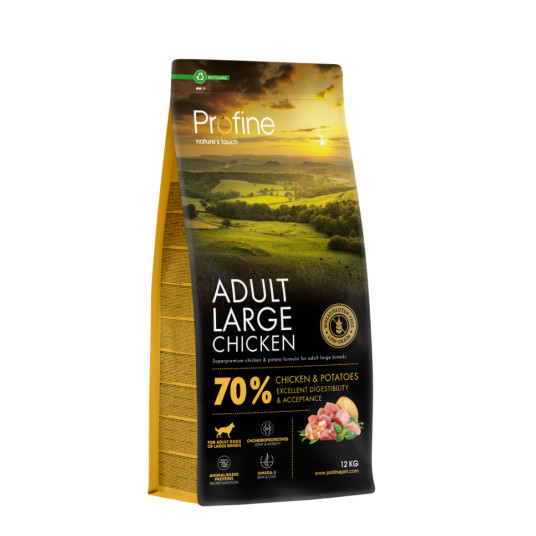 Profine Adult Large Breed Chicken -kuivaruoka isokokoisille koirille kanoilla 12 kg