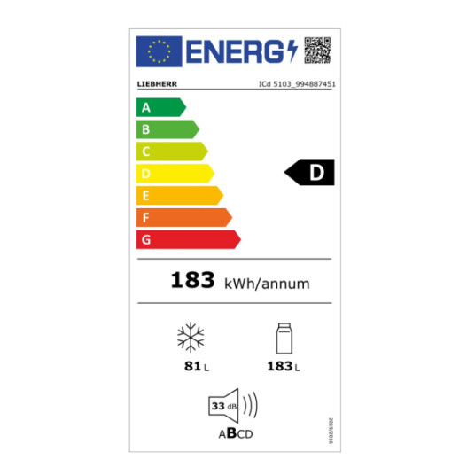 Sisäänrakennettu jääkaappi Liebherr ICd 5103 Pure