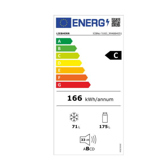 Sisäänrakennettu jääkaappi Liebherr ICBNci 5183 Peak