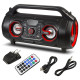 Audiocore AC875 Bazooka Kannettava Bluetooth-kaiutin Boombox 30W (20W + 5Wx2) IPX4 Roiskesuojattu / Radio / microSD / Aux-In / USB / Valaistus / Mic Port