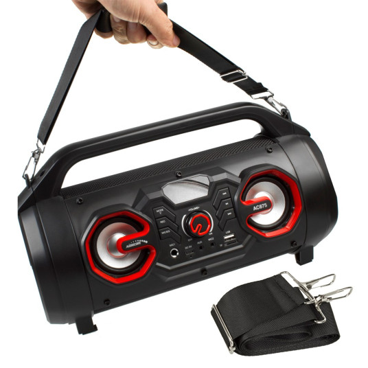 Audiocore AC875 Bazooka Kannettava Bluetooth-kaiutin Boombox 30W (20W + 5Wx2) IPX4 Roiskesuojattu / Radio / microSD / Aux-In / USB / Valaistus / Mic Port