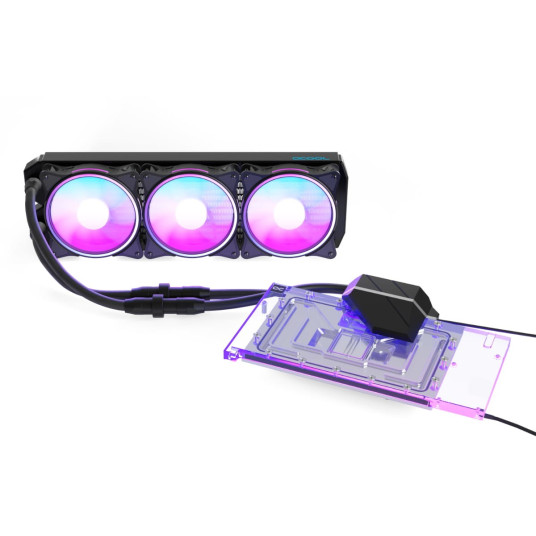 Alphacool Ice Grinder 2 AIO - 360mm RTX 4080 Suprim taustalevyllä