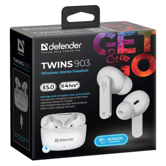 Kuulokkeet Defender Twins 903 White