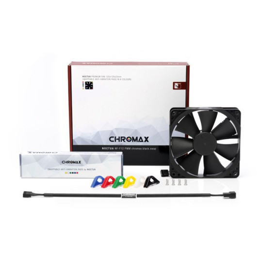 Noctua NF-F12 PWM chromax.black.swap Tietokoneen kotelotuuletin 12 cm Musta
