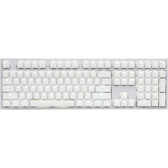 Ducky One 2 White Edition PBT-pelinäppäimistö, MX-punainen, valkoinen LED - valkoinen