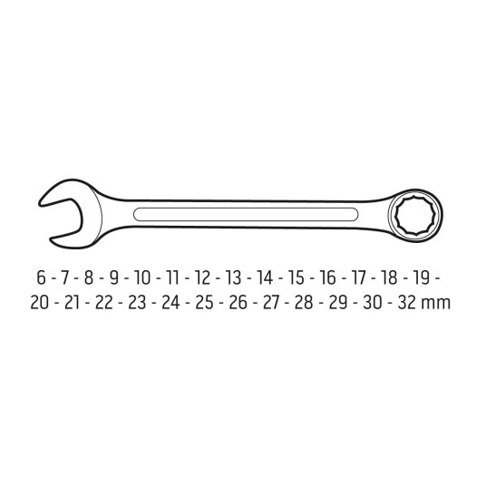 Neo Tools yhdistelmäavaimet 6-32 mm, 26-osainen sarja