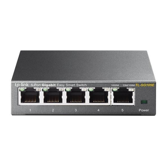 TP-Link TL-SG105E Hallittu L2 Gigabit Ethernet (10/100/1000) Musta