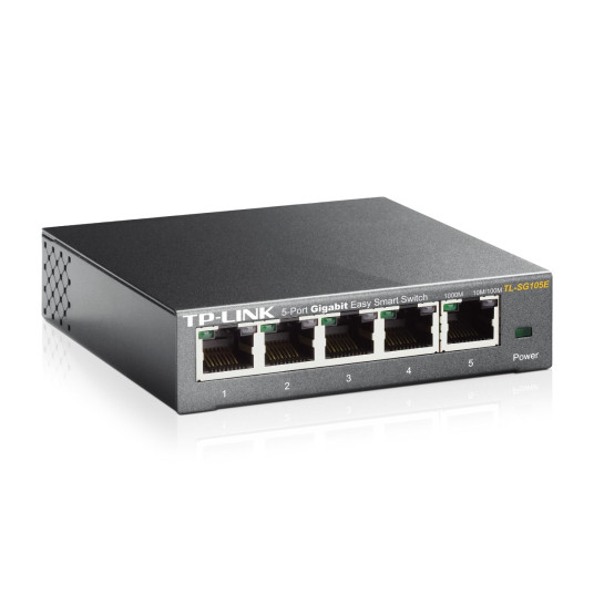 TP-Link TL-SG105E Hallittu L2 Gigabit Ethernet (10/100/1000) Musta