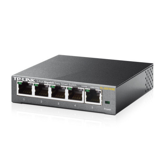 TP-Link TL-SG105E Hallittu L2 Gigabit Ethernet (10/100/1000) Musta