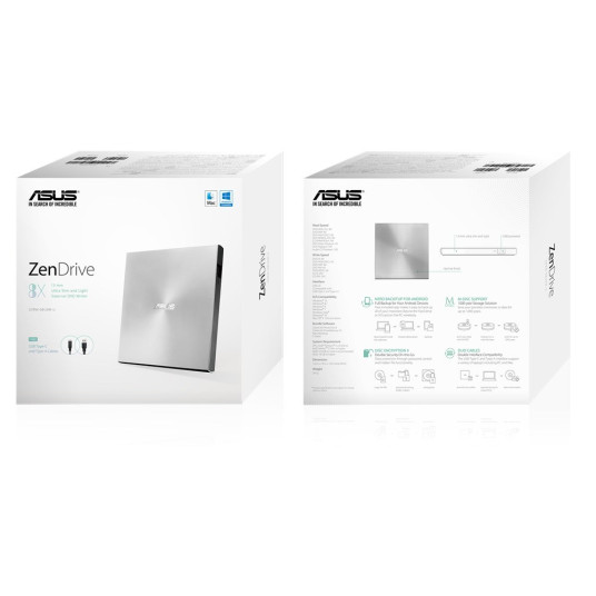 ASUS ZenDrive U9M Optinen levyasema DVD±RW Hopea