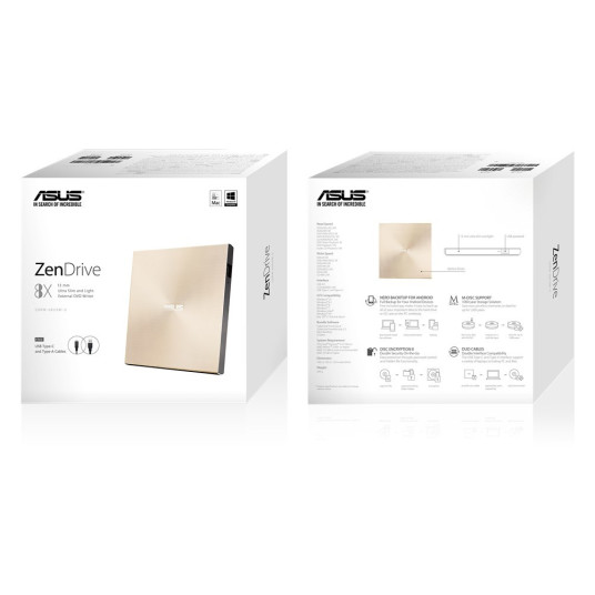 ASUS ZenDrive U9M Optinen levyasema DVD±RW Gold (kultainen)