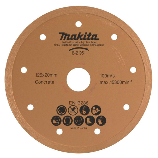 MAKITA DIAMOND BLADE 125x20mm kiinteä (märkä) betoni, tiili