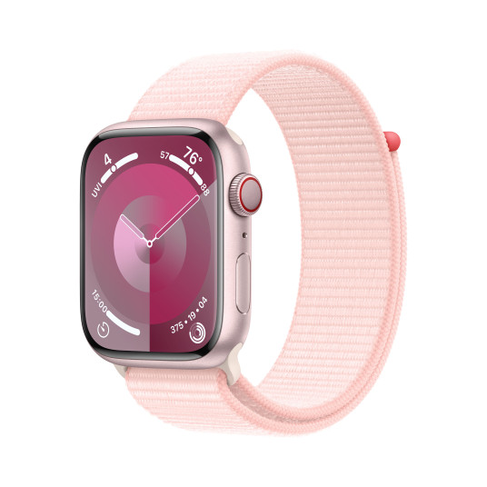 Älykello Apple Watch Series 9 GPS + Cellular 45mm Pink Aluminium Case with Light Pink Sport Loop MRMM3ET/A