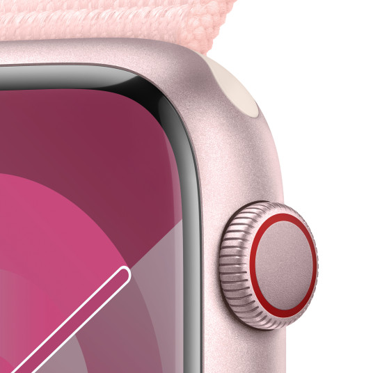 Älykello Apple Watch Series 9 GPS + Cellular 45mm Pink Aluminium Case with Light Pink Sport Loop MRMM3ET/A