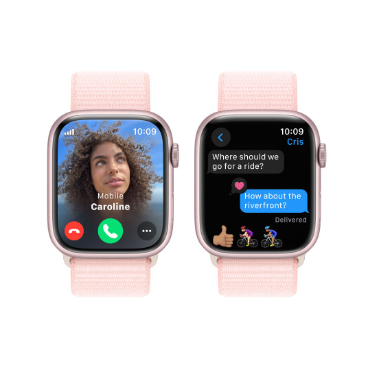 Älykello Apple Watch Series 9 GPS + Cellular 45mm Pink Aluminium Case with Light Pink Sport Loop MRMM3ET/A