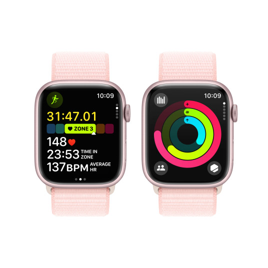 Älykello Apple Watch Series 9 GPS + Cellular 45mm Pink Aluminium Case with Light Pink Sport Loop MRMM3ET/A