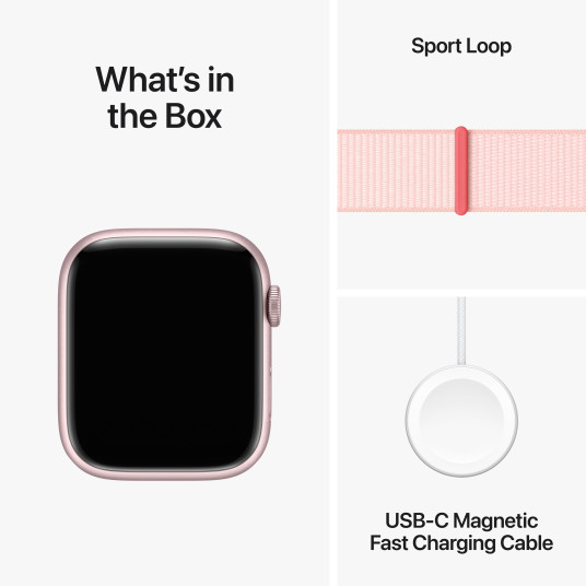 Älykello Apple Watch Series 9 GPS + Cellular 45mm Pink Aluminium Case with Light Pink Sport Loop MRMM3ET/A