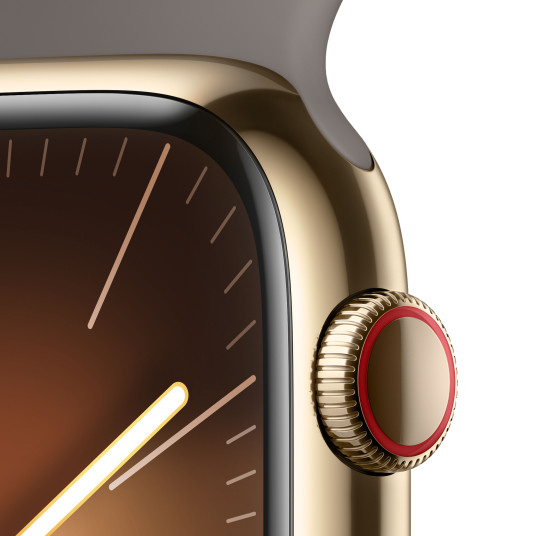 Älykello Apple Watch Series 9 GPS + Cellular 45mm Gold Stainless Steel Case with Clay Sport Band - M/L MRMT3ET/A