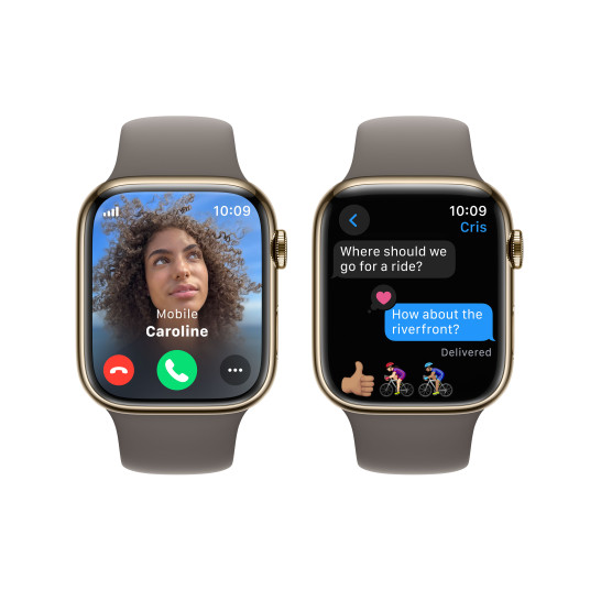 Älykello Apple Watch Series 9 GPS + Cellular 45mm Gold Stainless Steel Case with Clay Sport Band - M/L MRMT3ET/A