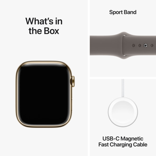 Älykello Apple Watch Series 9 GPS + Cellular 45mm Gold Stainless Steel Case with Clay Sport Band - M/L MRMT3ET/A