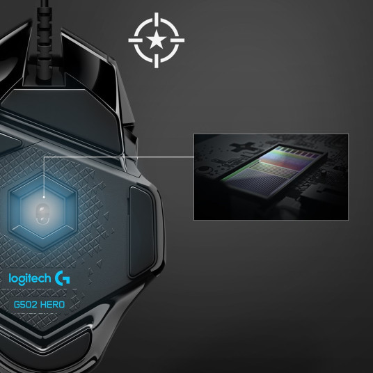 Hiiri Logitech G502 Hero Optical Gaming Mouse Black