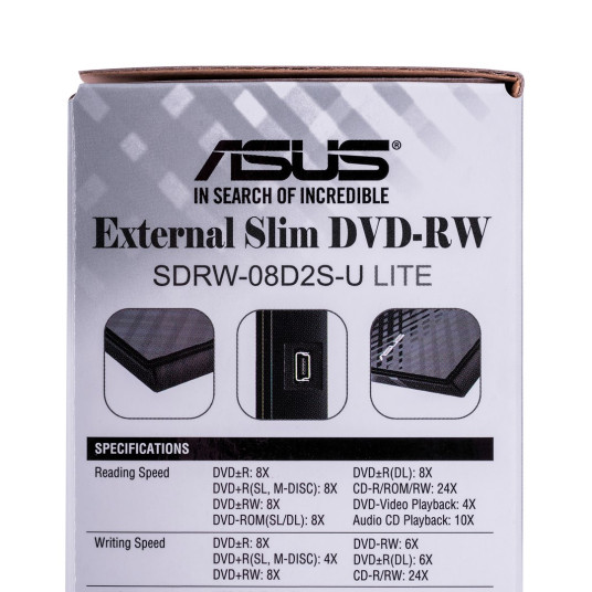 SDRW-08D2S-U Lite Slim DVD ulkoinen tallennin USB musta