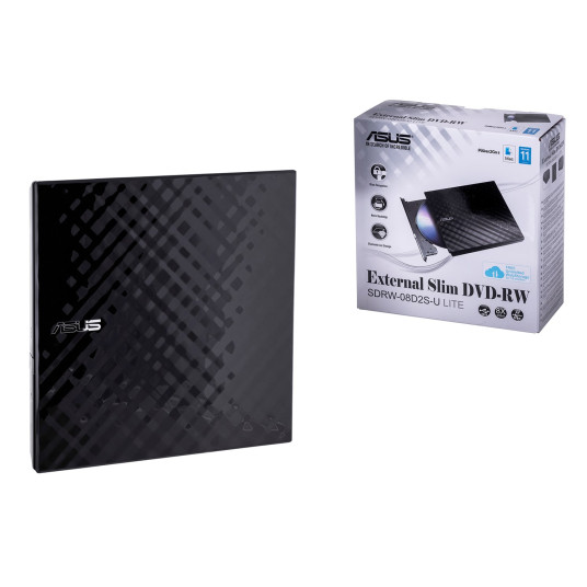 SDRW-08D2S-U Lite Slim DVD ulkoinen tallennin USB musta