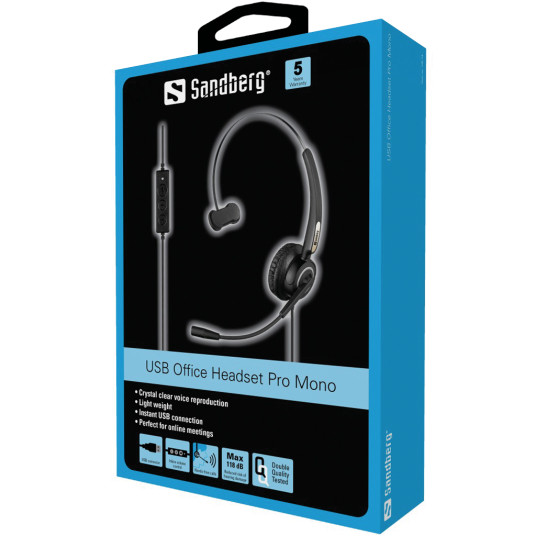 Kuulokkeet Sandberg USB Office Headset Pro Mono Black