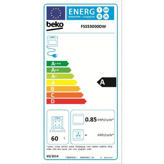 Kaasuliesi Beko FSS53000DW