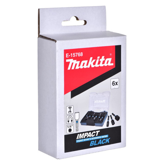 MAKITA SOCKET SET 1/4" 50mm 6kpl. IMPACT MUSTA