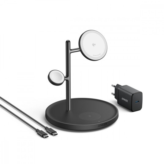 MagGo 3-in-1 jalusta 15W Qi2 musta