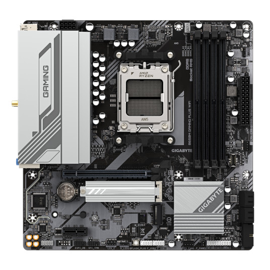 Gigabyte B650M GAMING PLUS WF | Processor family AMD | Processor socket AM5 | DDR5 | Supported hard disk drive interfaces M.2, SATA | Number of SATA connectors 4