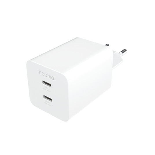 Sovitin Mophie Essentials Power Adapter Dual USB-C PD 50W EU White