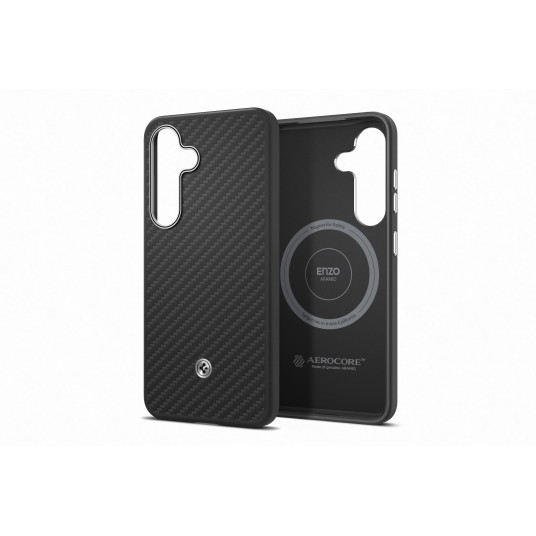 Kotelo Samsung Galaxy S25 Enzo Aramid Black Silver