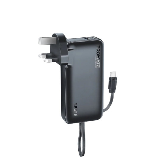 Promate PowerPack-10C Charger Power Bank 22W / 10000mAh / USB-C PD / 220V EU/US/UK
