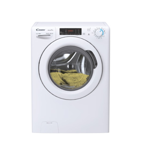 Candy Washing Machine with Dryer | CSHW 4645TW3/1-S | Energy efficiency class C/E | Front loading | Washing capacity 6 kg | 1400 RPM | Depth 45 cm | Width 60 cm | Display | Digit | Drying system | Drying capacity 4 kg | Steam function | White